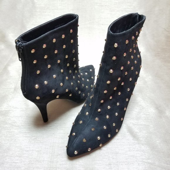 Forever 21 Studded Faux Suede Ankle Boots, sz 7.5 - Picture 2 of 5